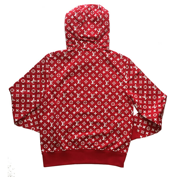 限定★大人気 シュプリーム×ルイヴィトンスーパーコピー Box Logo Hooded Sweatshirtボックスロゴ パーカー スウェット  モノグラム 赤