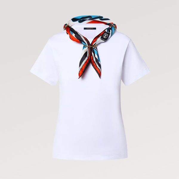 ヴィトン スーパーコピー スカーフ Tシャツ 半袖トップス ロゴ 2色 1ABCG3