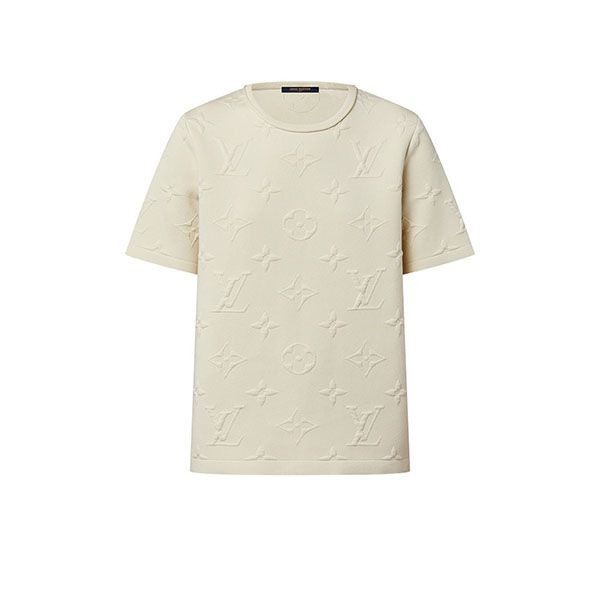 ルイヴィトン 偽物 3Dモノグラムニットトップ セーター ロゴ 半袖 Tシャツ 1AAKLC
