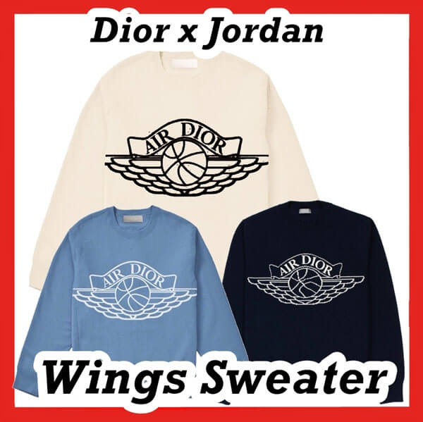【人気商品】お洒落に.ディオール ジョーダン コピー ディオール x ナイキAir Jordan Wings Sweater NATURAL 偽物