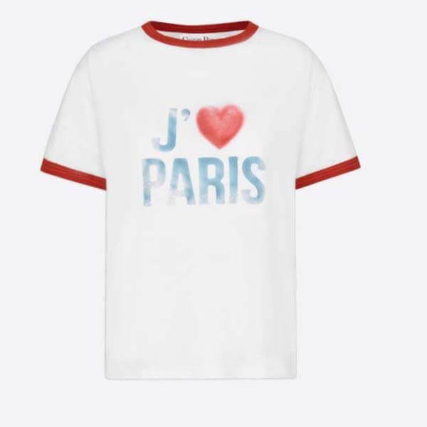 可愛いディオール 21 新作 Tシャツコピー.I Love Paris.偽物 2色