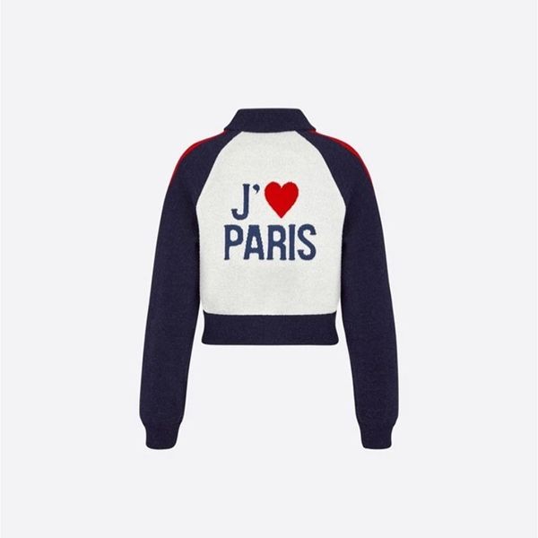 新作ディオール 偽物 "I Love Paris" ニット ボンバージャケット 144V50AM350X0878