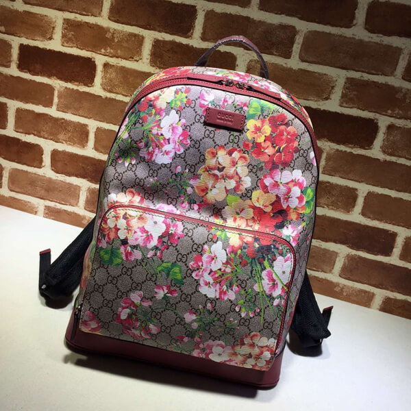 2017新作先取り☆【グッチ】グッチコピー gg シュプリーム canvas blooms backpack 405019 KU2BN 8693