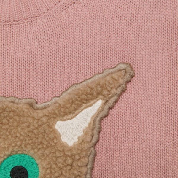 新作 グッチ セーター 猫 偽物クルーネック 長袖 ウール ロゴ ピンク