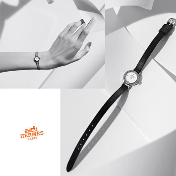 2018新作限定 エルメススーパーコピー Faubourg フォーブル K18ケース ダイヤベゼル腕時計 WG W040556WW00