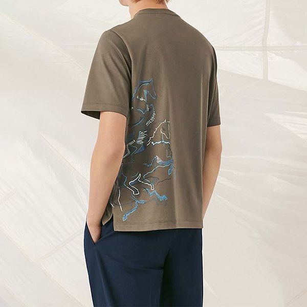 エルメス Cavalcade ロゴTシャツ 半袖 コットン 偽物 4色 H257830HA90SM