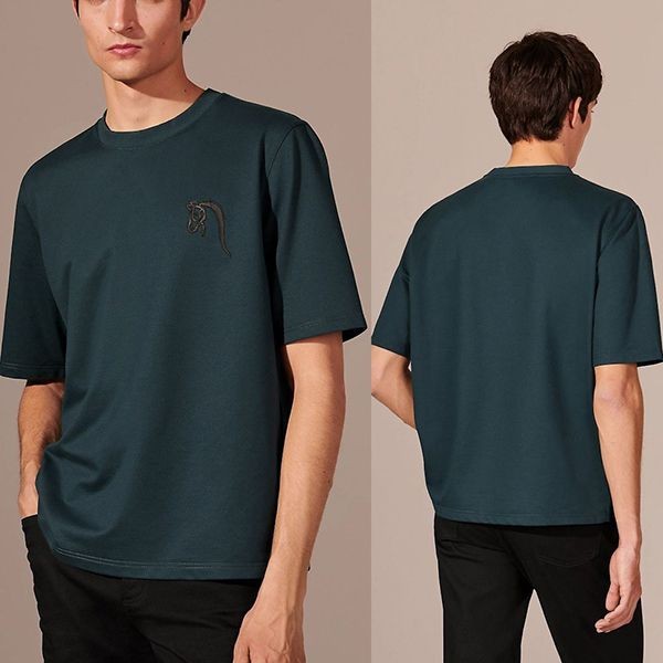 エルメス レザーミニパッチ Tシャツ 偽物 半袖 コットン ラウンドネック 5色 H167565HA0LLA