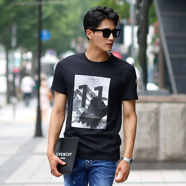MONCLER  DE SKI 11ロゴ シンプルなラウンドネックTシャツ