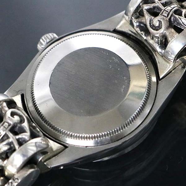 クロムハーツ ロレックス ケルティックローラー オイスター デイトコピー 黒文字盤 ウォッチブレス 腕時計 LLS560